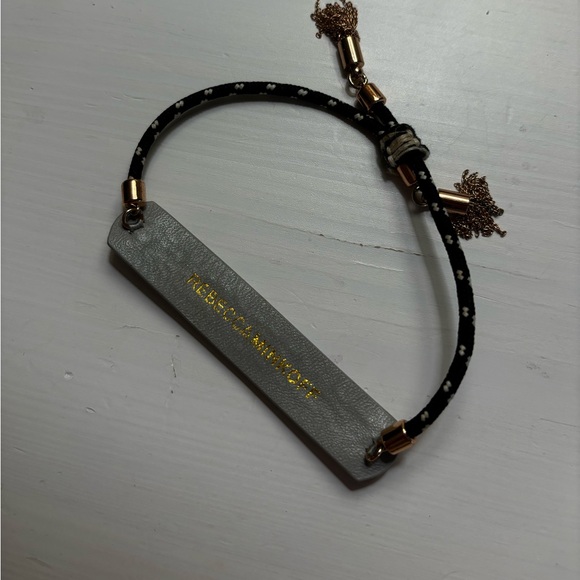 Rebecca Minkoff Gray Beaded Leather Bracelet - Picture 2 of 4